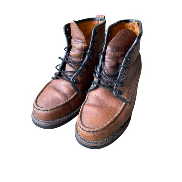 Vtg Herman Survivor Moc Toe Lace Up Work Boots Men Size 6.5 Brown 8.5 Wm Grunge